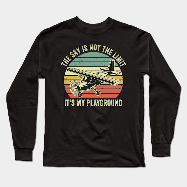 Pilot Funny Aviation Lover Quotes Airplane Enthusiast Long Sleeve T-Shirt by Visual Vibes